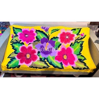 Best Quality Rayon Sarong Hand Painted Flower Design by Balinese Artisans